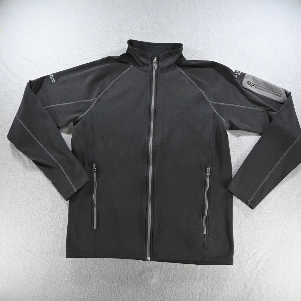 Marmot Mens Tempo Softshell Full‎ Zip Jacket Large Black Allegis Group Logo
